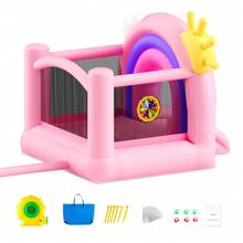 Aufblasbares Hüpfburg, Indoor-/Outdoor-Spielhaus-Trampolin, Hüpfburg für Kinder mit Gebläse, Rutsche, Aufbewahrungstasche, 280 x 230 x 230 cm Hüpfburg für den Garten der Familie - 280 x 230 x 230 cm - Übersicht 8