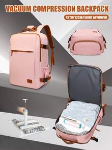 Myco Ryanair Cabin Luggage - 40/20/25 Cm (15.75x7.87x9.84 Inches), Fits Under The Seat, Multi-Compartment Design, Made Of Durable Nylon, Ideal For Air Travel, Leisure Backpack And School Bag. Meets Airline Carry-On Size Requirements, Simple Design, Durable Zipper Closure. This Large Capacity Travel Organizer Bag Is Suitable For Both Men And Women, And Is An Ideal Choice For Cruise Travel And Vacation. - Pastel - View 3