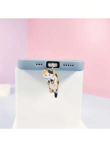 Lindo tapón antipolvo para teléfono móvil con diseño de gato, conector de carga para Android y Apple Type-C, pendiente de auriculares - Multicolor - Ver 11