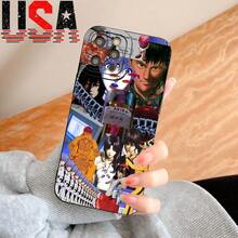 Estilo simple y elegante Anime Visual para iPhone 16/15/14/13/12/11 ProMax/Plus con funda protectora de cobertura total anti-caída y anti-deslizamiento, funda suave de TPU, funda de silicona de color dopamina, múltiples colores disponibles, Cyberpunk Festival Tech negro - Blanco - Ver 1