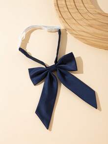 1入組純色斜紋編織結花裝飾尖領領帶，女孩子校制水手領 - 彩色 - 查看 23