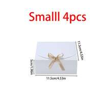 10个装 - 白色礼盒，带盖和丝带，适用于伴娘邀请函、婚礼、生日礼物、婴儿派对、聚会、情人节礼物和其他场合。