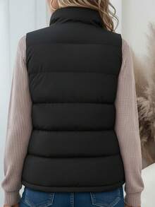Women's Puffer Vest Sleeveless Jacket Zip Up Vest, Casual Layered Outerwear Forutumn Winter,Fleece
