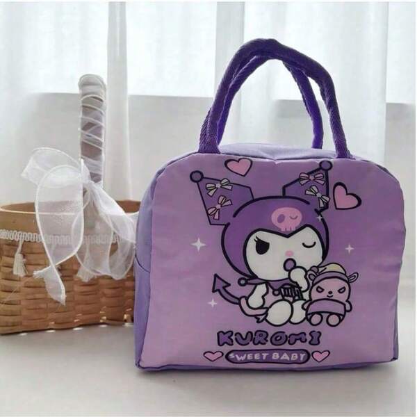 Sanrio 1pc Cute Kulomi Insulated Lunch Bag, Protect Your Food, Portable And Practical For Work, School Or Travel. Distinctive Cartoon Image, Add Fun, Easy To Carry, Quality Assurance, Perfect Daily Companion. Make Your Every Meal Full Of Fun And Love!