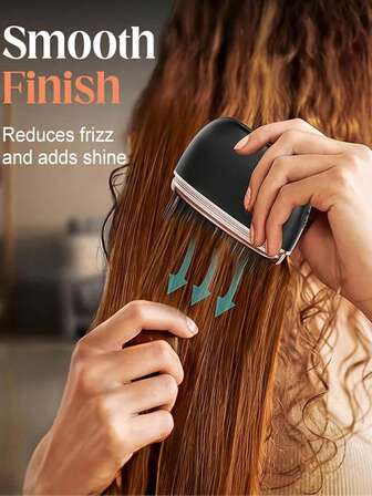1pc Portable Wireless Hair Straightening Comb - USB Charging Travel Essential, 3-Speed Temperature Control, Copper Hot Plate For Smooth Styling, Women's Portable Hair Salon | Fashionable Modern Design | Mini Hair Straightening Machine