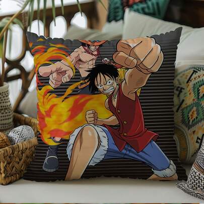 1pc Printed Pillow Cover, Single-Sided Print, Zipper Closure, Polyester Material, Machine Washable, Suitable For Office, Living Room And Bedroom Decor, Home Or Holiday Gift Decor (Pillow Insert Not Included)