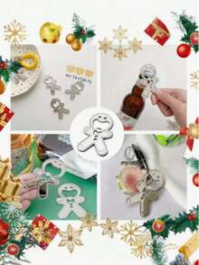 فتاحة زجاجات على شكل رجل الزنجبيل الجميل، فتاحة زجاجات دمية كرتونية إبداعية، فتاحة زجاجات رجل الزنجبيل متعددة الوظائف مناسبة كهدايا للأعياد والسنة الجديدة والحفلات