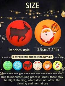 12 Pcs-Christmas Glow Bouncy Balls Glow,Christmas Decoration,In The Dark Bouncing Balls,Rubber Bounce Ball,Bell/Snowman/Santa Claus/Reindeer/Green Dot/Snowflake Pattern,Christmas Ornaments For Tree,Christmas Tree Topper,Bulk Birthday Party Game Gifts Stocking Stuffers Party Favors,Christmas Gifts, Party Decoration Small Presents,Christmas Decoration 2025