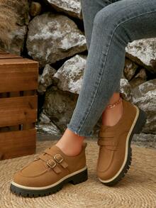 1双女士正装鞋 女士鞋 黑色高跟鞋 秋季优雅女士运动鞋 女士冬季鞋 2025新款女士热门鞋款 新款Loft流行鞋 女士新款鞋，乐福鞋 - 棕色 - 查看 6