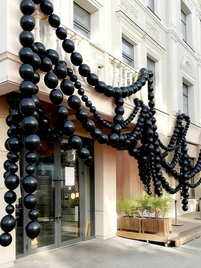 20/40pcs Black Latex Balloons With Tails, Connectable For DIY Party Decorations, Balloon Waterfall Scenes, Birthday Parties, Theme Parties, Graduations, Engagements, Weddings, Bridal Showers, Anniversaries, Bachelor Parties, Black Theme Party Decor