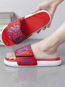 2024 New Fashion Casual Slip-On Slippers For Men, Non-Slip & Durable, Suitable For Outdoor Wear In Summer - Red - View 3