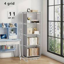 Kệ sách kim loại màu xám nhỏ gọn - Kệ lưu trữ độc lập 3 tầng/4 tầng cho gia đình, văn phòng, ký túc xá hoặc phòng ngủ - Hoàn hảo để đựng sách, đồ dùng và đồ trang trí, giải pháp lưu trữ tại nhà | Kệ độc lập kiểu dáng đẹp | Đơn vị lưu trữ kim loại - Nhiều màu - Xem 2