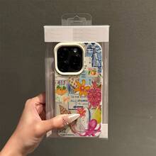 1pc Phone Case: Vintage Floral Turtle Conch Stamp Collage Suitable For TPU Pattern Compatible With  16 Pro Max Case  16 Pro Max/14/16 Plus/15/13P/12/11 Business Shockproof Protective Cover High Aesthetic Valentines Gifts  Phone Cases - White - View 5