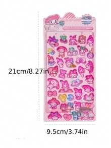 1 Stück Sanrio 3D-Aufkleber mit Prägung, Kuromi, Pompompurin, Hello Kitty – ein süßer Deko-Aufkleber für Handyhüllen, iPads, Notizbücher, hochwertiger Druck, Sammlerstück für Sanrio-Fans