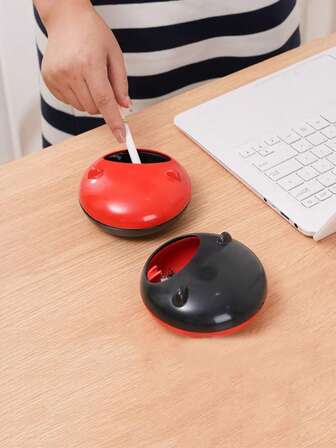 1pc Creative Rotatable Ashtray With Lid, Household Smoking Ash Tray, Desktop Smoking Ash Catcher, Anti-Spill Smoking Accessory