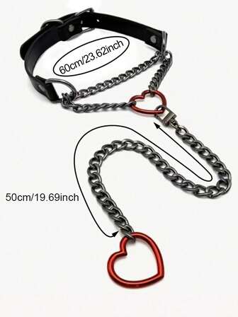 1pc Punk Gothic PU Leather Fashion Necklace, Suitable For Daily, Festival, Party Outfit Decoration, Halloween Choker Necklace