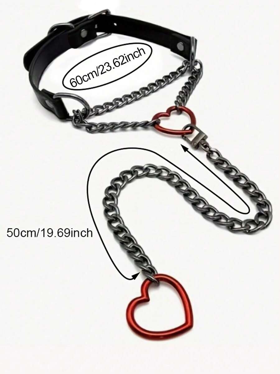 1pc Punk Gothic PU Leather Fashion Necklace, Suitable For Daily, Festival, Party Outfit Decoration, Halloween Choker Necklace - Gothic Punk Necklace - View 1