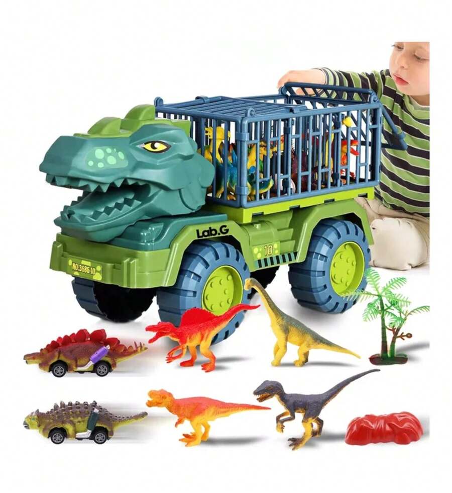 Juguete De Vehículo Transportador De Dinosaurio Para Niños Lab.G - Verde - Ver 1