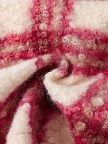 女婴可爱领长袖蝴蝶结装饰双口袋纽扣开衫配半裙，红色，优雅时尚两件套，适合情人节、生日、节日派对、日常穿着 - 彩色 - 查看 9