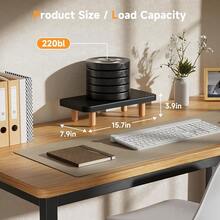 Monitor Stand - Wood Monitor Stand Riser For Laptop Computer/TV/PC/Printers, Dual Monitor Stand Riser{Inchsize_nameinch:InchBlack15.75ininch} - Đen15,75in - Xem 4