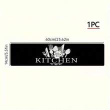 1 Piece Christmas Retro American Kitchen Faucet Mat Black And White Tableware Kitchen Pattern, Pool Countertop Absorbent Drying Mat, Suitable For Decorative Drying Mat, Suitable For Home Kitchen, Cafe, Shopping Mall Pool Countertop Decoration - 5.51x23.62英寸 - 查看 8