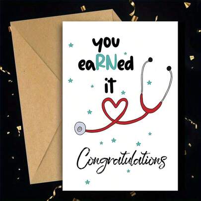 1 Set Nurse Graduation Congratulations Card, Lovely Nurse Graduation Card Gift For Him/Her, New Nurse Card, Gift Card For Daughter/Sister