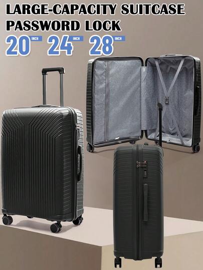 Travel Suitcase, Fashionable Luggage, Fashionable 20 Inch Suitcase, Swivel Wheel, 24 Inch Male And Female Student Boarding Password Suitcase, 28 Inch Storage Box, Wear-Resistant And Large Capacity ,Simple Deluxe Carry On Luggage Airline Approved With TSA Lock Hard Shell Carry On Suitcase Lightweight Suitcases With Wheels Small Luggage For Men Women