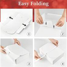 10个白色带盖礼盒,尺寸10.6 x 7.8 x 3.1英寸,附赠白色丝带,适用于伴娘邀请礼盒、婚礼礼物、生日礼物、派对回礼、装饰品、情人节礼物、新娘礼盒等。 - 純白色 - 查看 8