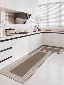 1 pieza Alfombra de cocina de silicona, diseño progresivo de empalme gradual con patrón de línea avanzado y floral, anti-fatiga y absorbente de golpes, rápido secado y antideslizante, adecuada para cocina, baño, entrada, lavadero, etc., decoración de habitaciones - Multicolor - Ver 3