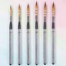 1pc ArtSecret Professional Round Watercolor Brush, Detachable Stainless Steel Handle And Cap Design, Natural Wool And Bristle Material, Highly Absorbent, Portable Painting Brush Suitable For Outdoor Travel, Professional Artist Painting Brush