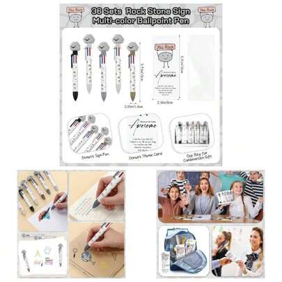 36 Sets You Rock Employee Appreciation Gifts Bulk Funny 6 In 1 Multicolor Ballpoint Pens With Awesome Bookmark Motivational Thank You Coworker Staff Assistant Week Gifts