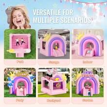 Aufblasbares Hüpfburg, Indoor-/Outdoor-Spielhaus-Trampolin, Hüpfburg für Kinder mit Gebläse, Rutsche, Aufbewahrungstasche, 280 x 230 x 230 cm Hüpfburg für den Garten der Familie - 280 x 230 x 230 cm - Übersicht 6