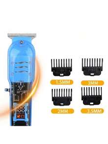 Professional Smart LCD Hair Clipper, Transparent Cordless Electric Shaver For Men - 白色 - 查看 6