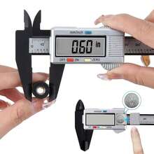 Sendowtek Calibrador Digital Electrónica Calibrador de Pantalla Vernier Digital Inoxidable Pie de Rey Digital con Conversión Entre 15 cm/6'' con Pantalla LCD para Accesorios Electrónicos y Joyas - 1 - Ver 8