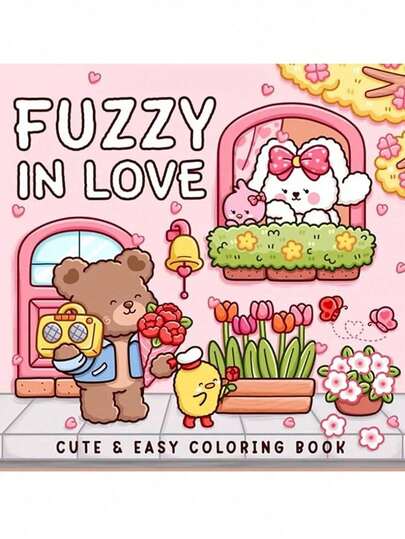 1 pièce FUZZY IN LOVE : Livre de coloriage Coco pour adultes et adolescents, designs super mignons d'espaces cosy et hygge pour la détente (Coloriage d'espaces cosy). Libérez vos émotions et réduisez l'anxiété Cadeau idéal pour les fêtes et les occasions spéciales Wyo Colouring Book (par défaut sans stylo feutre)