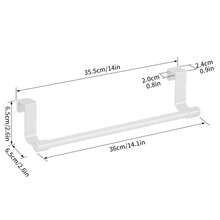 1pc Stainless Steel Kitchen Towel Rack - No-Drill Cabinet Door Mount, Space-Saving Organizer For Hand Towels, Dishcloths, Gloves - Durable Plastic Construction, Kitchen Towel Holder, Modern Kitchenware, Sturdy Construction - White - View 10