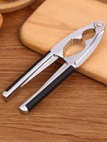 1pc Stainless Steel Nutcracker And Nut Opener, Multi-Function Tool Pliers - With 2 Clamping Hole Sizes - Easily Crack Walnuts, Hazelnuts, Macadamia Nuts, Chestnuts, Almonds, Brazil Nuts And Other Nuts, Non-Slip Handle