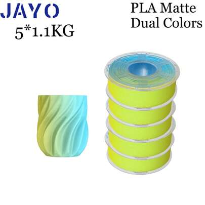 Filamento de impresora 3D JAYO PLA MATE DUAL pla mate 1,75mm% sin burbujas materiales de impresora 3D FDM compatibles con colores opcionales 5 rollos