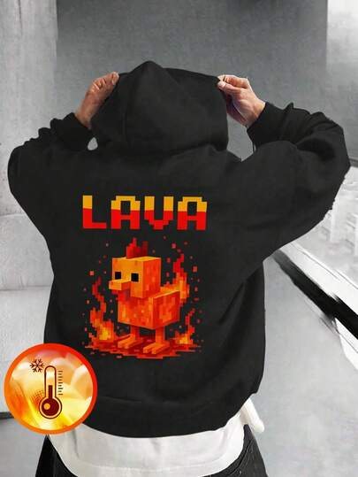 1pc Boys' Casual Printed Pullover Hoodie Sweatshirt, Warm Thermal Lined, Autumn/Winter Student Youth Clothing - Fun And Colorful Hoodie To Inspire Every Child's Imagination