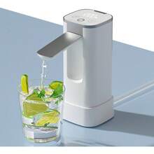 OCCULO Dispensador de Agua Eléctrico, Dispensador de Agua Automatico, 3 Niveles de Salida de Agua, Pantalla TáCtil Inteligente, Doble Uso como Mesa y Cubo, Blanco - Negro - Ver 1