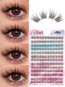 156 Individual Lashes Natural Eyelash Clusters Thin And Soft Cluster Eyelash Extensions 11mm C-Shaped Curl Homemade Eyelash Extensions Natural Look Soft And Thin Cluster Eyelashes, A Must-Have For Beginners, Suitable For Daily Use Such As Halloween, Christmas, Dating, Parties, Etc. - C - 查看 7