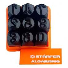 Algarismo De Marcação Starfer  4mm 9 Peças - Número Gravação - Multicolorido - Visão 3