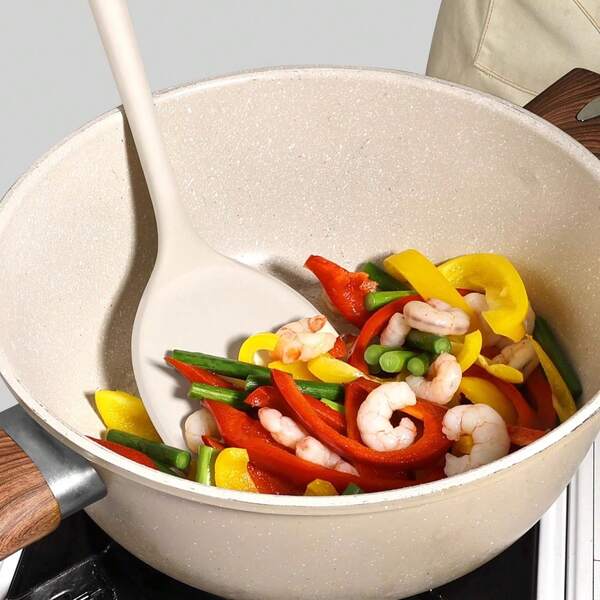 4pcs Milky White Silicone Cooking Utensil Set, Kitchen Cookware, Cooking Tools, Small Kitchenware Set Suitable For Frying, Stirring, Draining