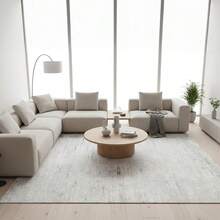 1PC Machine Washable Large - Size Modern Light Gray Textured Pattern Area Mat Rug Indoor Living Room Decorative Rug With Stylish Light Gray Textured Pattern Design Durable Easy Clean Floor Mat For Home Decoration Kitchen Rug