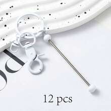 Beadable Keychains,12Pcs Keychain Making Kit Metal Keychain Blanks Bars For DIY CraftsJewelry,Custom Projects,Beaded Bulk Car Key Chain Rings Supplies Charms Clasp For Backpack Bags Purse,Christmas Gifts - 白色 - 查看 8