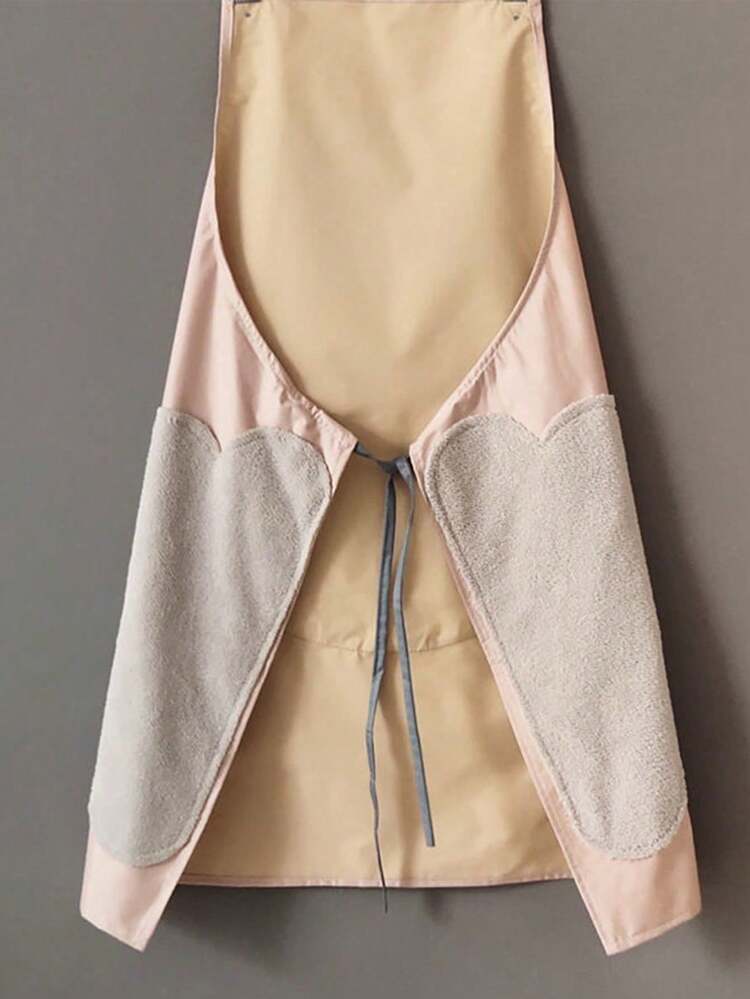 三件套 - 1 双家用防水清洁手套 + 1 条花卉兔子图案防水防油珊瑚绒厨房毛巾 + 1 条围裙 - 彩色 - 查看 5