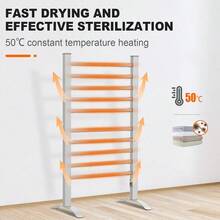 Heated Towel Rail Electric Towel Warmer Rack Freestanding Electric Rails Dryer Warmer Ladder Rack 10Bar
