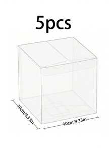 50/20/10件透明礼品盒，PVC塑料透明方形盒，适用于蜡烛包装、派对用品、婚礼装饰和礼品包装 - 可重复使用、多用途容器、复活节、母亲节、派对礼品盒、小型企业用品、包装盒、婚礼装饰、婚礼、礼品盒