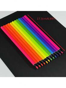 24/12 Colors Fluorescent Colored Pencils - Soft Core Suitable For Adult Coloring Books, Vibrant Colors, Durable Designer Pencils For Artists And Beginners, Professional Details And Blending Tools, Art Supplies, Colored Pencils, Smooth Writing, Art Tools, Creative Professionals, High-Quality Colored Pencils Provided, Colored Pencils, Colored Pencils Suitable For School - Multicolor - View 2