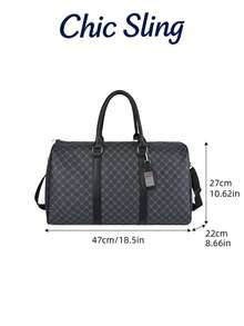 SHILAN 时尚简约大容量手提包，周末旅行包，男士时尚轻便游泳包，健身包，瑜伽包，行李包，可单肩或斜挎，适合商务旅行、搬家、衣物收纳 - 黑色 - 查看 5